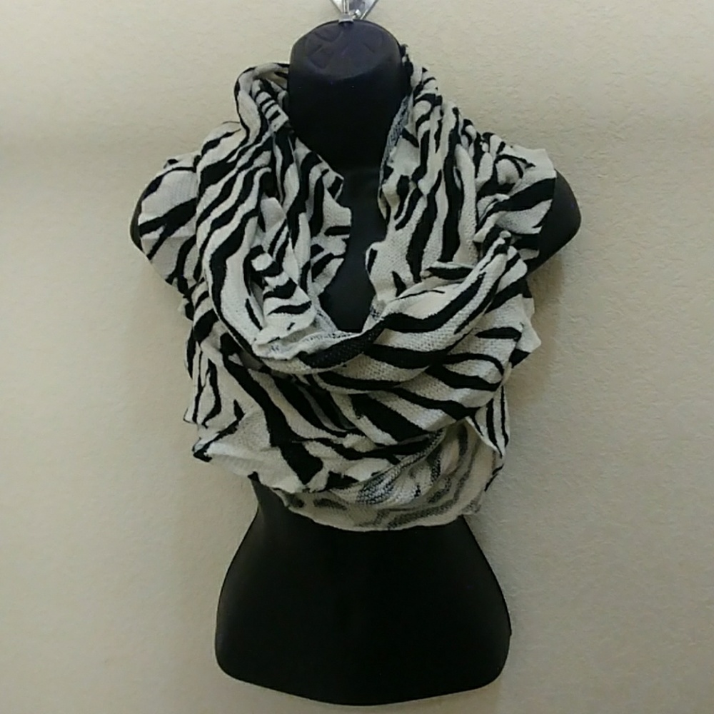 Zebra Knit Infinity Scarf